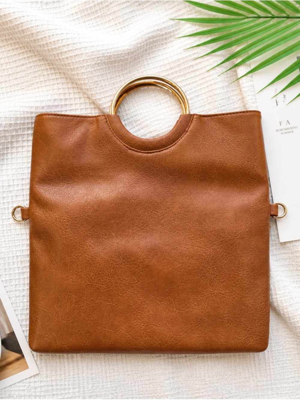 New Without Tags Convertible Backpack Purse Brown Faux Leather Ring Handle Bag